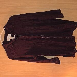 Norton Womens Long Sleeved Purple Button Down Collared Shirt 1X